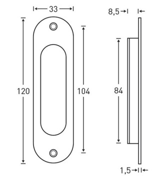 ВСТРАИВАЕМАЯ РУЧКА ДЛЯ РАЗДВИЖНЫХ ДВЕРЕЙ ПРЕМИУМ