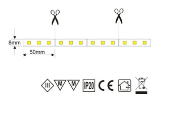 MCJ Strip Светодиодная лента 2м (4,8Вт/м) ТЕПЛЫЙ БЛОК ПИТАНИЯ