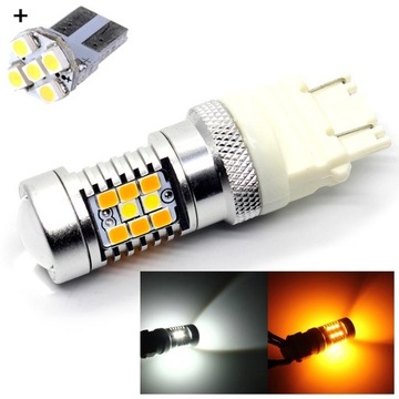 DUAL COLOR P27/7W светодиод 2835 3157 белый + оранжевый