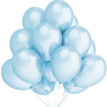 Balony PERŁOWE JASNE NIEBIESKIE duże ROCZEK 25szt