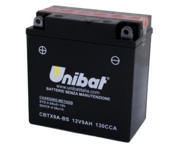 AKUMULATOR UNIBAT CBTX9A-BS 9Ah YTX9A-BS