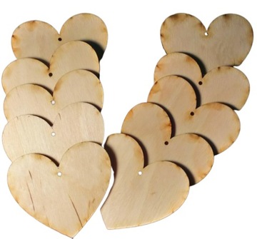 Serca skrapki drewniane 50 szt. 3cm scrapki