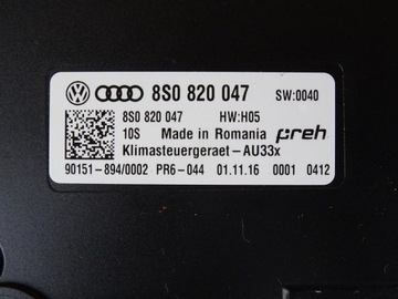 AUDI TT 8S 14-19 MODUL ŘÍZENÍ KLIMATIZACE 8S0820047