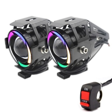 REFLEKTOR LAMPA LED RGB U7 RING MOTOCYKL 2szt