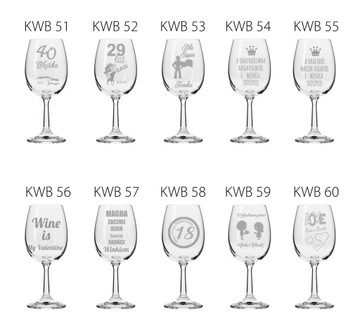 KIELISZEK DO WINA BIAŁEGO Z GRAWER-EM NA ŚLUB PREZENT Urodziny
