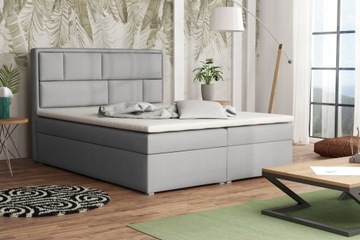 Łóżko kontynentalne tapicerowane boxspring 160x200