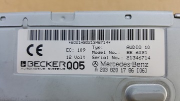 MERCEDES-BENZ W 203 RADIO CD BE 6021 BECKER