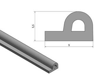 УПЛОТНИТЕЛЬ ДЛЯ ОКОН И ДВЕРЕЙ, ПРОФИЛЬ П 9х5 КОРИЧНЕВЫЙ