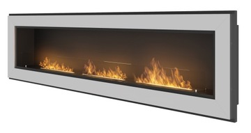 BIOKOMINEK Z SZYBĄ inox FRAME 1800mm 180cm