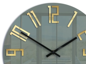 ModernClock SLIM Серо-золотые настенные часы SILENT