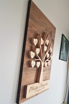 Генеалогическое дерево с узором в виде сердца из цельного дерева, подарок для родителей, бабушек и дедушек.