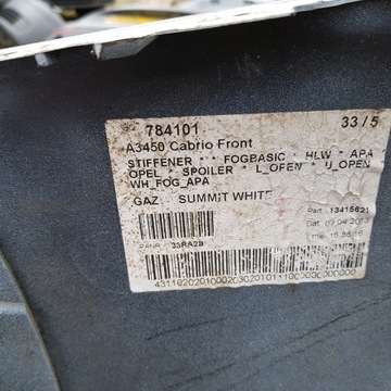 NÁRAZNÍK MASKA PŘEDNÍ OPEL CASCADA