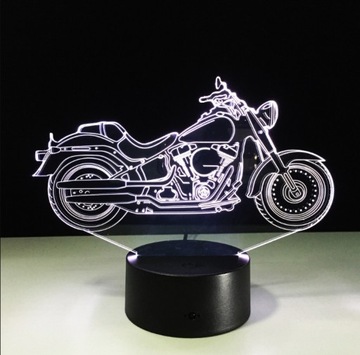 CHOPPER MOTOR MOTOCYKL Lampka Nocna 3D LED + PILOT