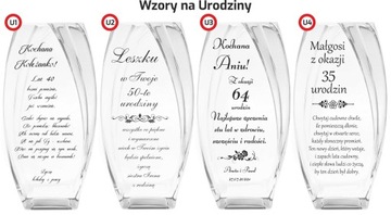Wazon z GRAWEREM 32cm URODZINY JUBILEUSZ Rocznica ŚLUB Parapetówka