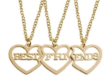 NASZYJNIK 3 PRZYJACIÓŁEK BEST FRIENDS FOREVER 1256