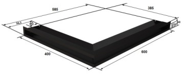 CHIMNEY BOX левый LUFT 600x400x60 черный 3ST металлический 60x40x6 угловой