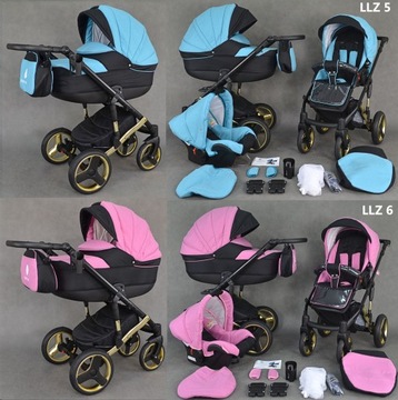 ДЕТСКАЯ КОЛЯСКА ЗОЛОТАЯ 3В1 LAMEIRO Premium Gold