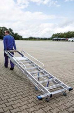 Krause Мобильная складская лестница + перила, 4 ступеньки