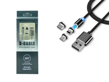 KABEL MAGNETYCZNY 3w1 ŁADOWARKA MICRO USB-C IPHONE