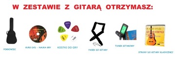 GITARA KLASYCZNA - SUPER JAKOŚĆ 4/4 TUNER + DVD!