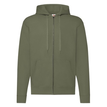BLUZA Z KAPTUREM NA SUWAK - FRUIT class. olive L