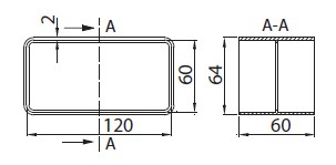 СОЕДИНИТЕЛЬ ДЛЯ ПЛОСКИХ КАНАЛОВ DOMUS 12X6 СМ, КОД 420