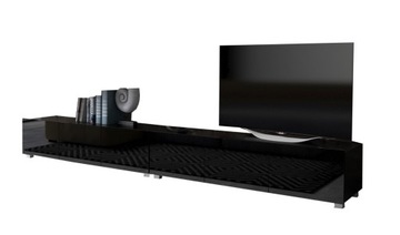 Stolik RTV Czarny Połysk 300cm Wiszący Lub Stojący