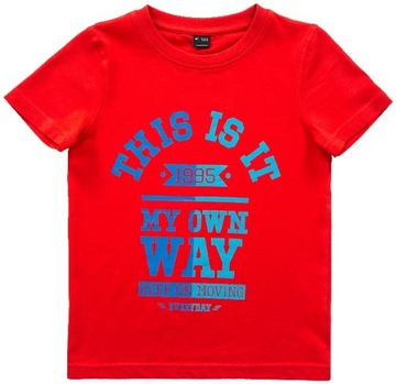 4f T-SHIRT CHŁOPIĘCY KOSZULKA _ JTSM201 _ czerwona _ r. 152