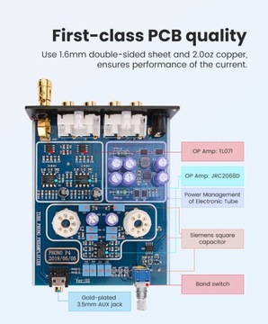 Предусилитель проигрывателя виниловых пластинок AIYIMA Tube-T3 6J2 Phono MM