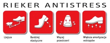 RIEKER ANTISTRESS 48053-31 SNEAKERSY PÓŁBUTY LEKKIE VEGAN r. 38