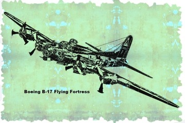 Naklejka B-17 Flying Fortress ścienna 200x81cm n90