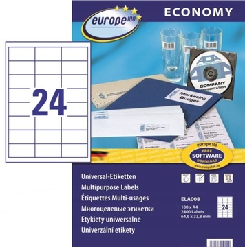 Etykiety samoprzylepne EUROPE ELA008 / 64,6 x 33,8