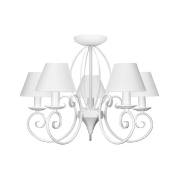 Stylowy żyrandol prowansalski do salonu DOMINO 5 niski plafon krótka lampa