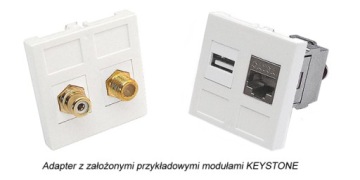 Модуль MEDIABOX 45x45 адаптер 2xKEYSTONE белый