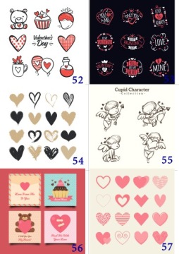 Наклейки День святого Валентина Сердце Любовные рисунки