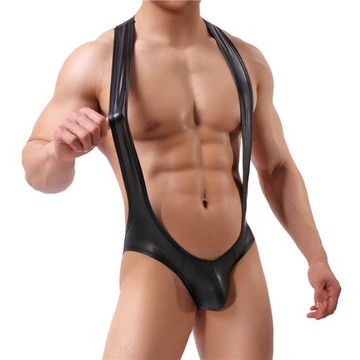 BDSM5 Męskie body kombinezon jockstrap LATEX - M