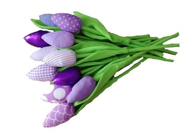 TULIPANY Z MATERIAŁU RECZNIE ROBIONE