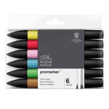 Zestaw 6kol Promarker Winsor&Newton Mid Tones