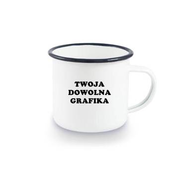 Kubek stalowy emaliowany + Twój nadruk kolorowy