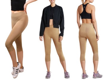 Леггинсы выше колена RYBACZKI FITNESS, черные, 51 S/M