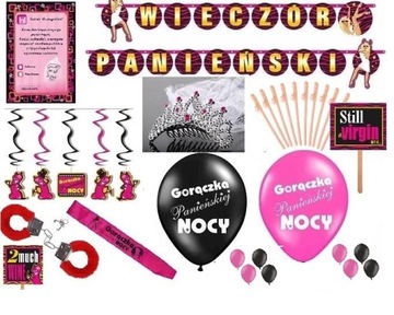 MEGA ZESTAW NA WIECZÓR PANIEŃSKI BANER KORONA XXXXXXL