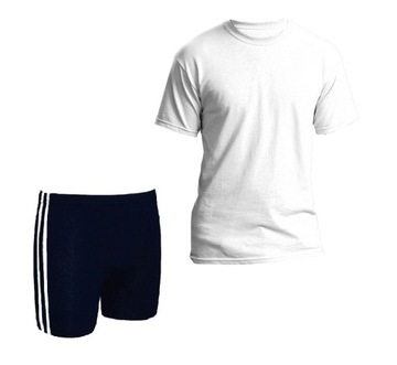 Strój gimnastyczny wf t-shirt getry bawełna 110