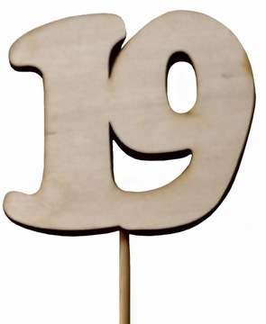 5 szt Cyfra 19 Topper Tort Urodziny Imieniny kolor