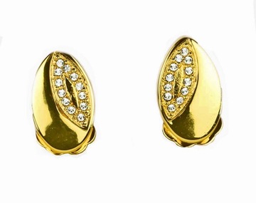 ZŁOTE KLIPSY MAŁE PRZY UCHU KRYSZTAŁY SWAROVSKI