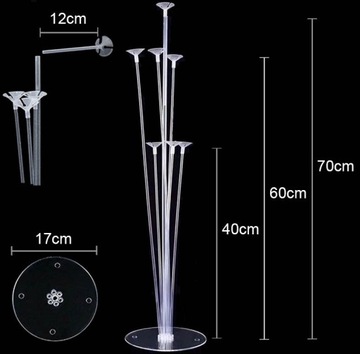 Подставка для воздушных шаров с 7 палочками 40-70 см и аксессуарами.