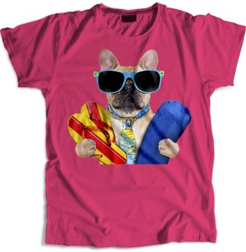 Buldog Francuski koszulka damska beach pies r. XXL