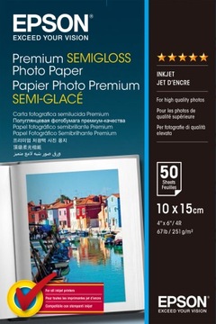 Papier foto Epson PREM SemiGLOSSY 10x15 251g 50ark