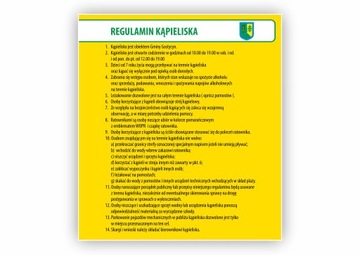 Tablica Regulamin Kąpieliska