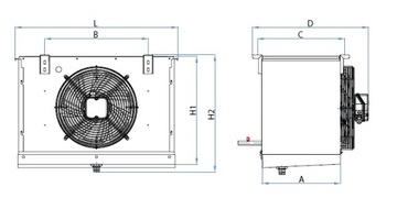 ХОЛОДИЛЬНЫЙ ИСПАРИТЕЛЬ МОЩНОСТЬЮ ОХЛАДИТЕЛЯ 2,7 кВт, НАГРЕВАТЕЛИ