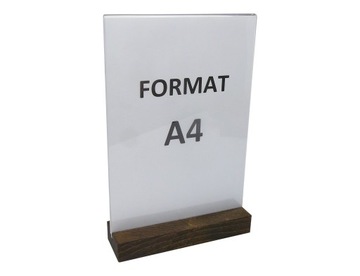 Stojak z plexi na ulotkę menu format A4 T pion